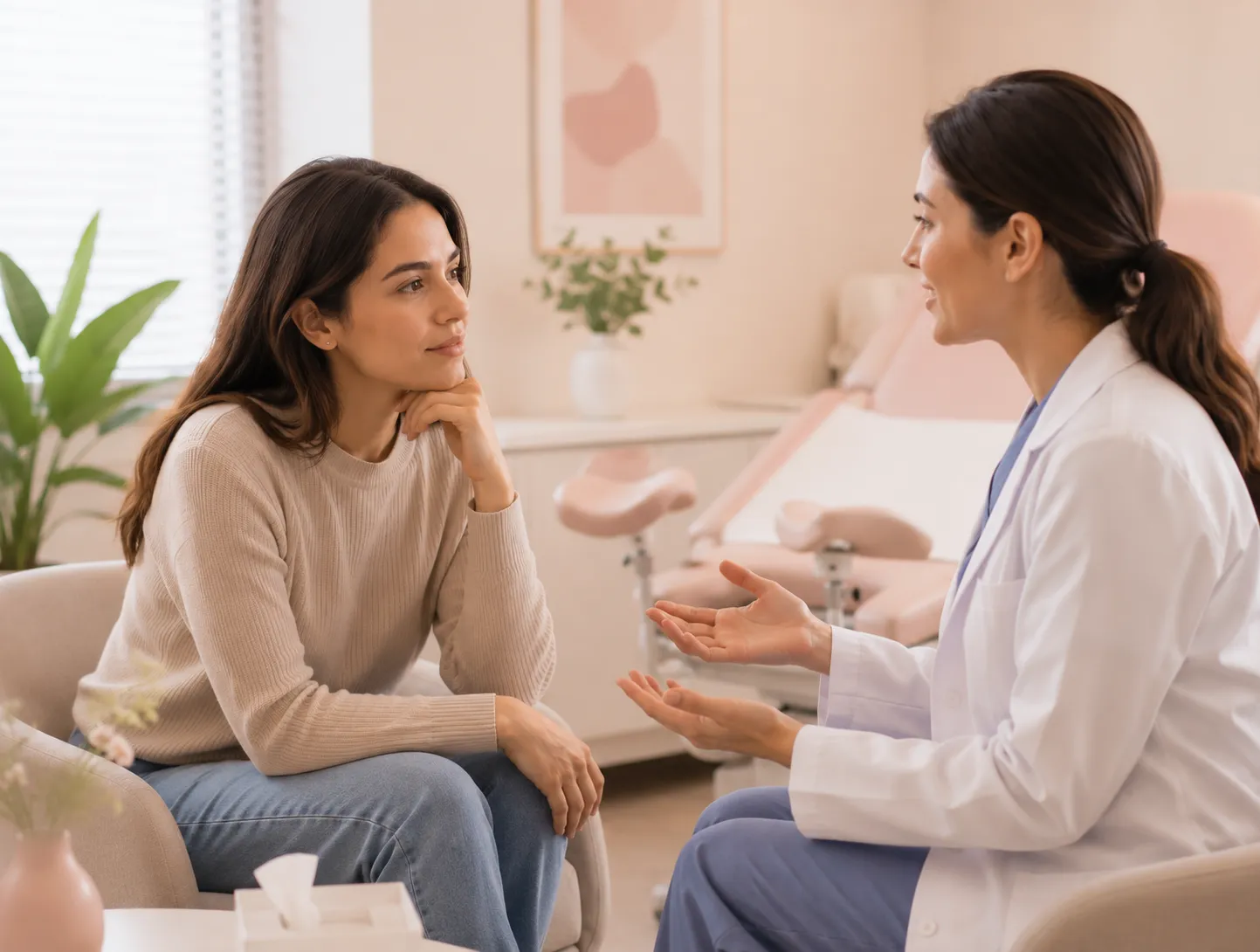 Charla médica empática en consultorio